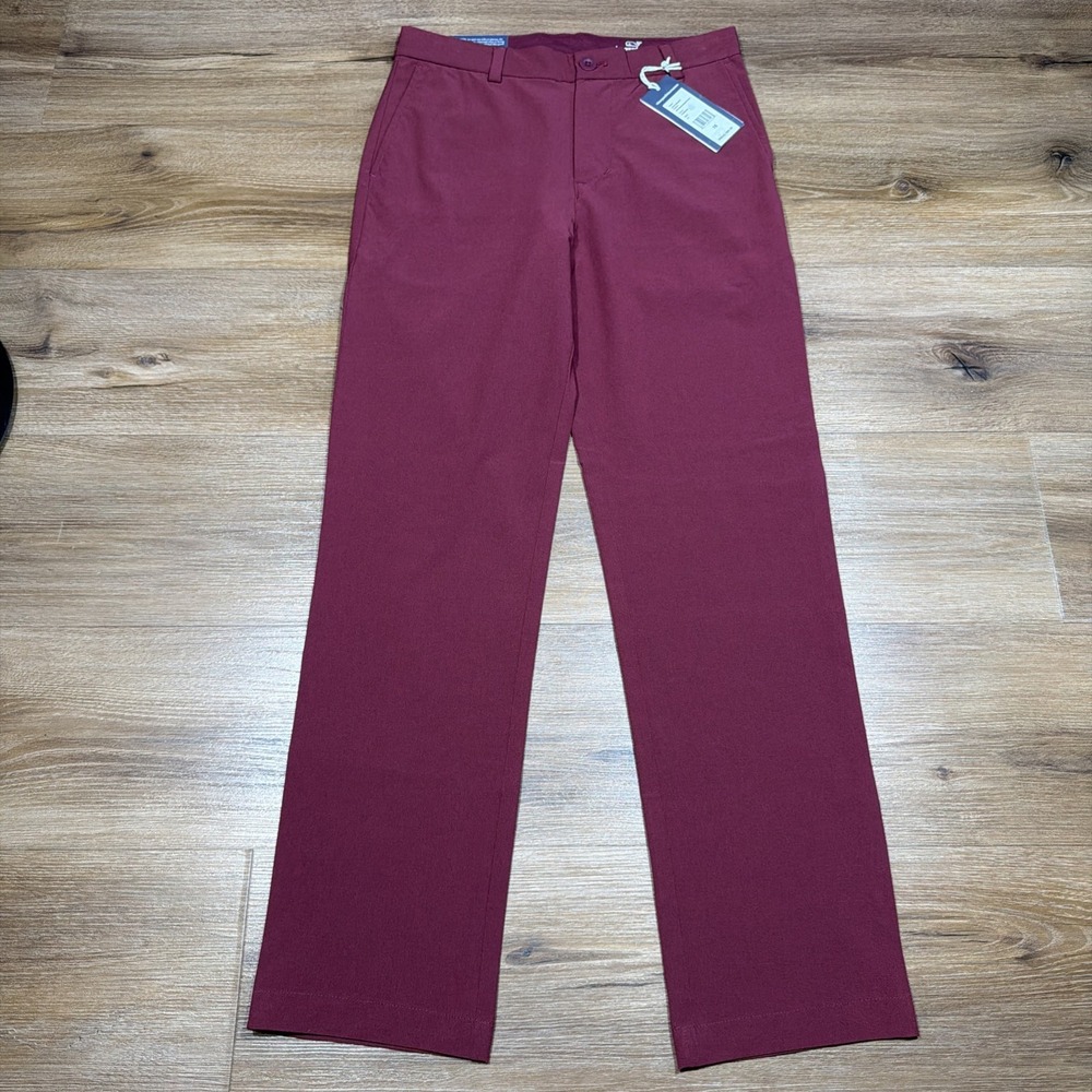 NEW Vineyard Vines Boys Size 16 Performance Breaker Pants Crimson Red